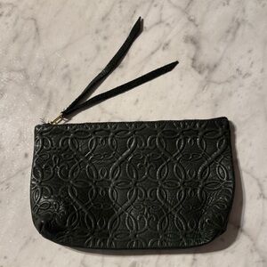 Alex and Ani Dark Green Leather Pouch Like New